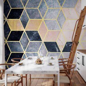 Papier peint - Blue Geometric Pattern