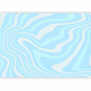 Papier peint - Composition in Blues and Whites - Harmonious Abstract Waves in a Cool Color Tone