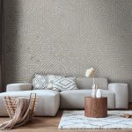 Papier peint - Geometric Pattern Shades of Gold and Marble Stone