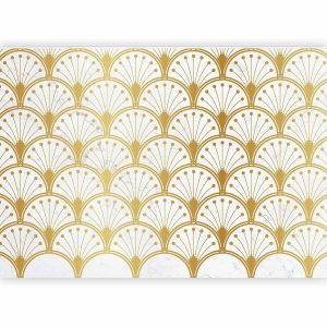 Papier peint - Gold and Marble Art Deco-inspired Pattern