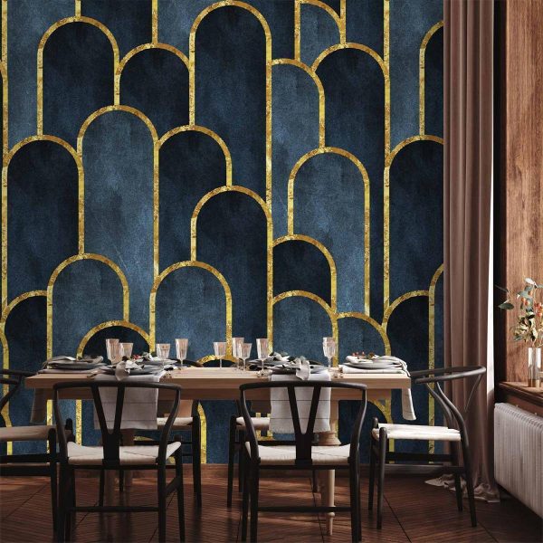 Papier peint - Gold and Navy Blue Pattern Papier peint - Gold and Navy Blue Pattern