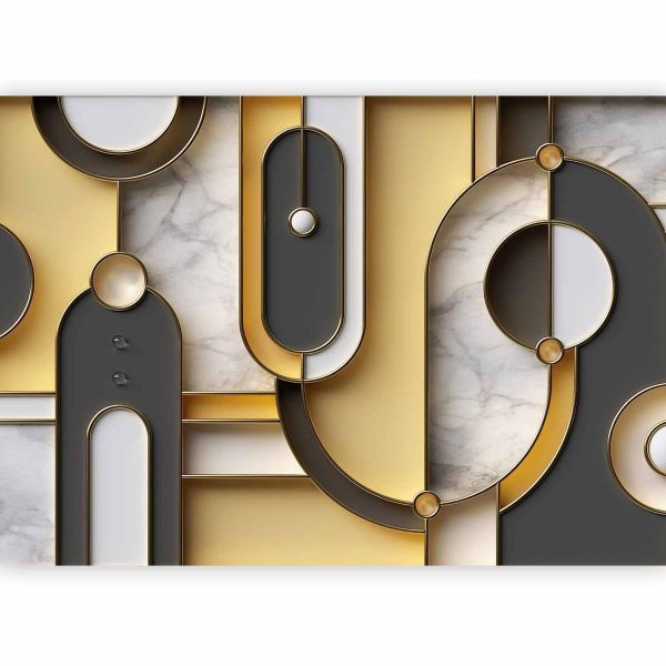 Papier peint - Gold-marble Geometric Pattern