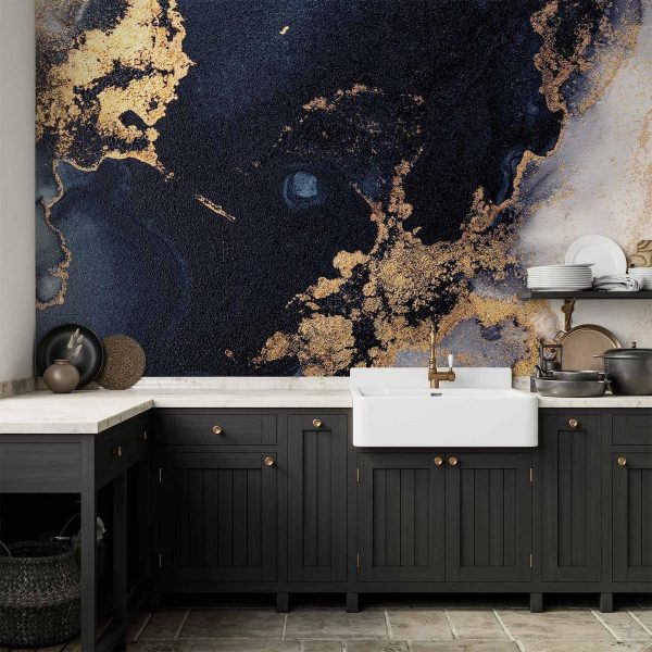 Papier peint - Marble and Garnet - Abstract Textured Pattern Inspired by a Starry Sky Papier peint - Marble and Garnet - Abstract Textured Pattern Inspired by a Starry Sky