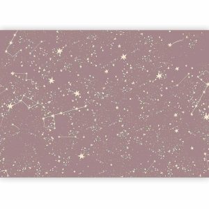 Papier peint - Night Sky - Artistic Constellations and Stars in Pastel Shades