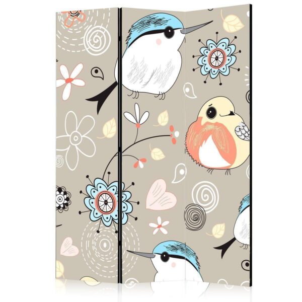 Paravent - Natural pattern with birds Paravent - Natural pattern with birds