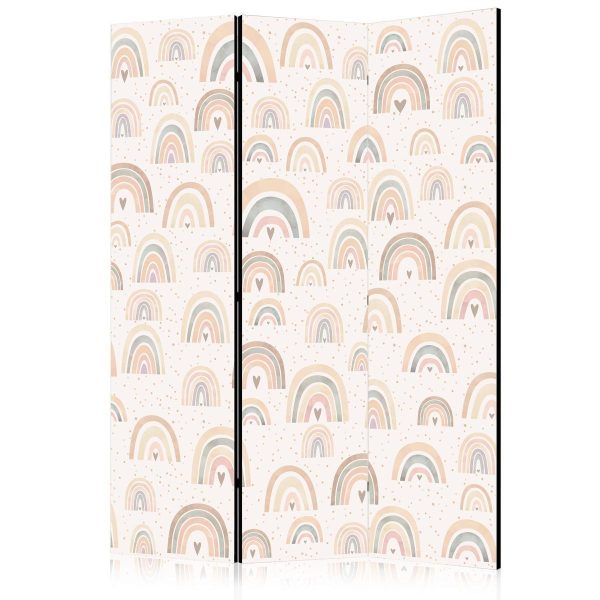Paravent - Spring - Pastel Rainbows on a Rainy Day with Hearts Paravent - Spring - Pastel Rainbows on a Rainy Day with Hearts
