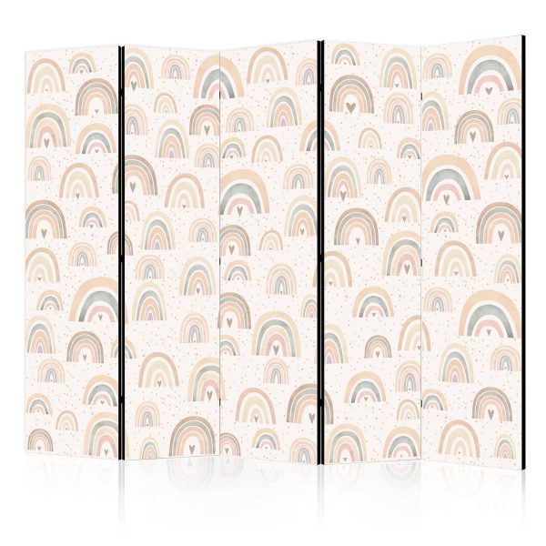 Paravent - Spring - Pastel Rainbows on a Rainy Day with Hearts Paravent - Spring - Pastel Rainbows on a Rainy Day with Hearts