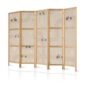 Paravent japonais - Cloudy Night Sky - Moons in browns and beiges among numerous clouds and stars on a light background