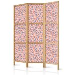 Paravent japonais - Giraffe Pattern - Colorful Animal Pattern in Blue-Pink Spots