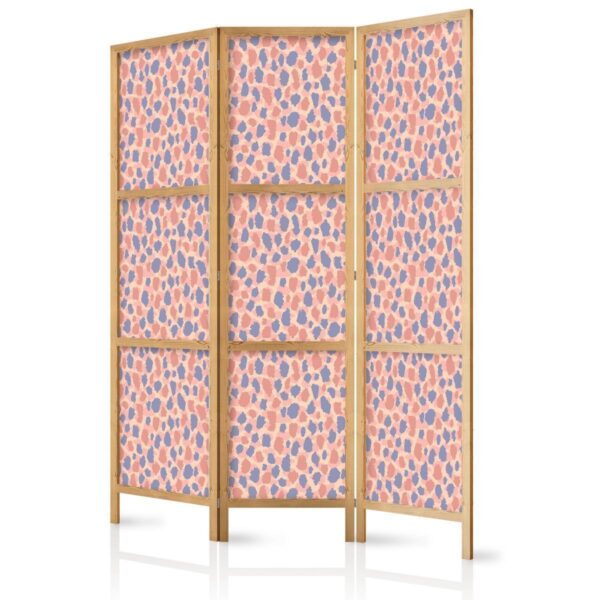 Paravent japonais - Giraffe Pattern - Colorful Animal Pattern in Blue-Pink Spots Paravent japonais - Giraffe Pattern - Colorful Animal Pattern in Blue-Pink Spots