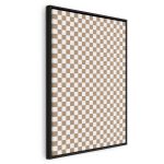 Tableau - Checkerboard Pattern - Brown-White Grid with a Subtle Noise