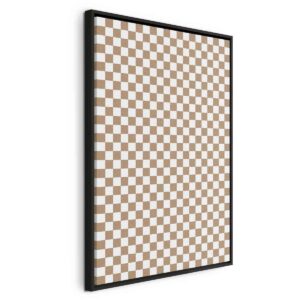 Tableau - Checkerboard Pattern - Brown-White Grid with a Subtle Noise