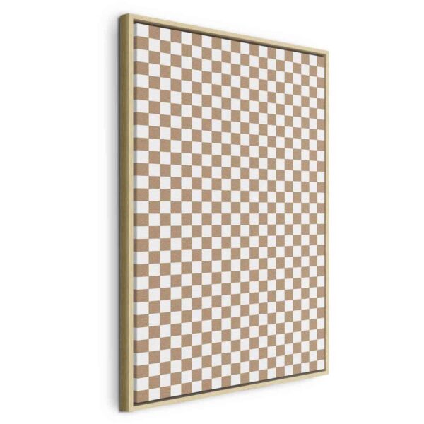 Tableau - Checkerboard Pattern - Brown-White Grid with a Subtle Noise