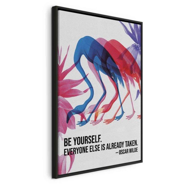 Tableau - Colorful Flamingos - Inspirational Quote with Colorful Bird Silhouettes Tableau - Colorful Flamingos - Inspirational Quote with Colorful Bird Silhouettes