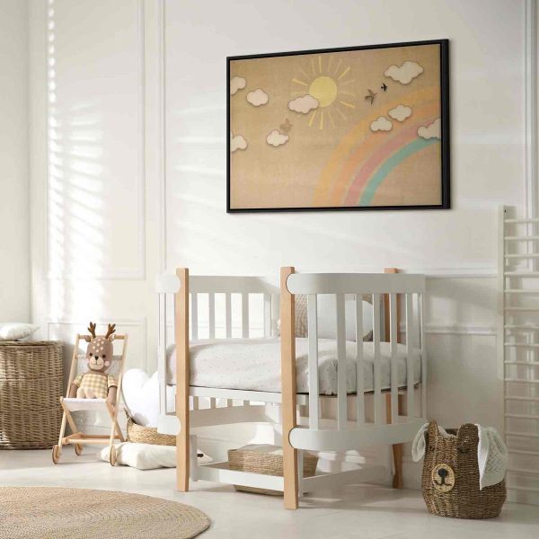 Tableau - Holiday Sky - Sunny Day with a Rainbow and Flying Birds