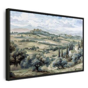 Tableau - Landscape with Green Fields and Trees Tuscan Sunny View