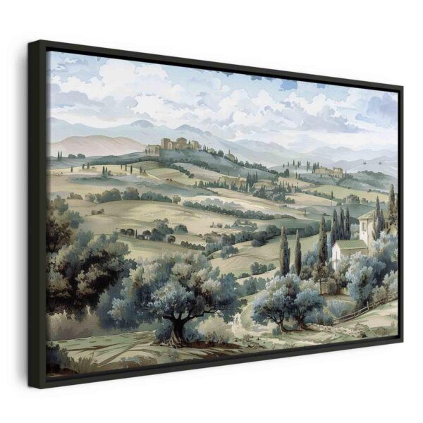 Tableau - Landscape with Green Fields and Trees Tuscan Sunny View Tableau - Landscape with Green Fields and Trees Tuscan Sunny View