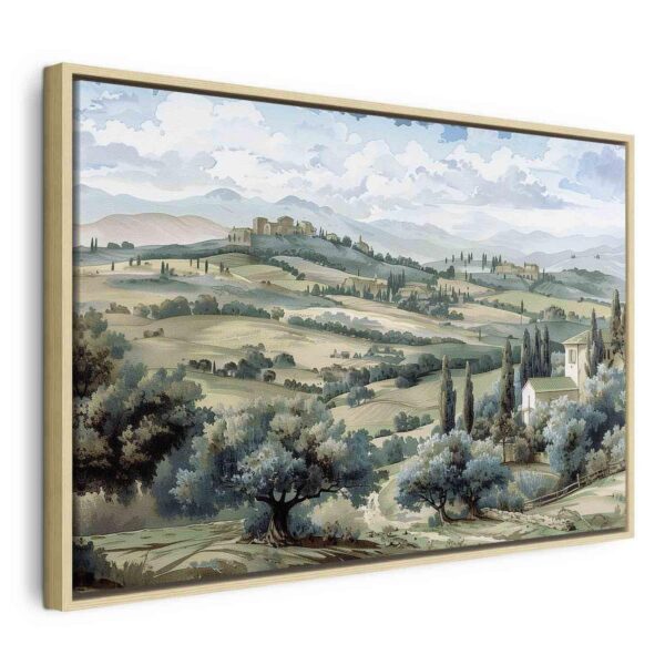 Tableau - Landscape with Green Fields and Trees Tuscan Sunny View