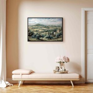 Tableau - Landscape with Green Fields and Trees Tuscan Sunny View