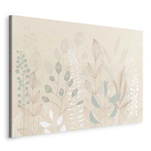 Tableau - Morning in the Meadow - Various Pastel Plants on a Beige Background