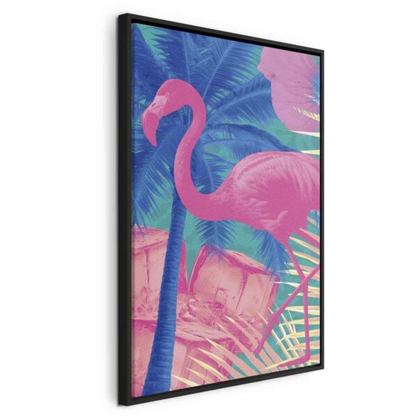 Tableau - Pink Flamingo - Abstract Flamingo Against Palms and Ice Cubes Tableau - Pink Flamingo - Abstract Flamingo Against Palms and Ice Cubes