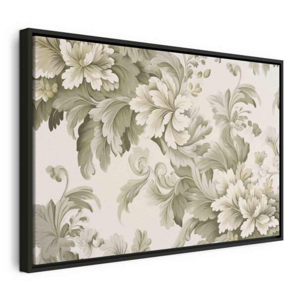Tableau - Retro Vintage Flowers in Delicate Cream and Green Colors Tableau - Retro Vintage Flowers in Delicate Cream and Green Colors
