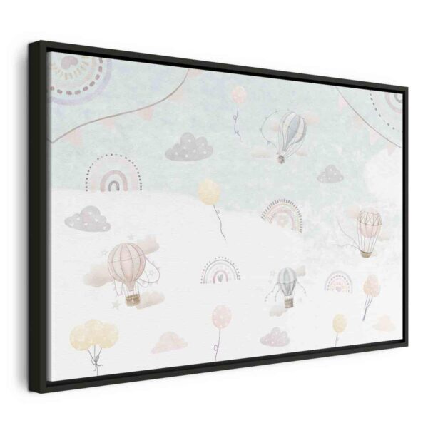 Tableau - Sky with Balloons - Balloons in Subdued Colors Flying in the Sky Among Clouds Rainbows and Stars Tableau - Sky with Balloons - Balloons in Subdued Colors Flying in the Sky Among Clouds Rainbows and Stars
