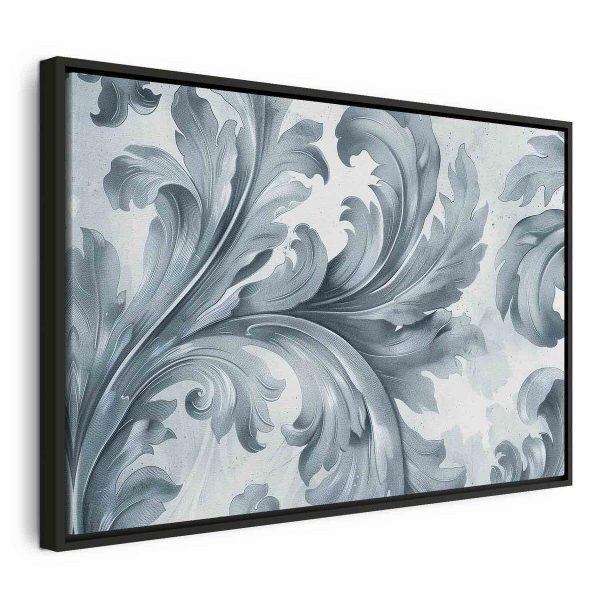 Tableau - Stone Baroque Ornaments in Light Shades of Gray-Blue Tableau - Stone Baroque Ornaments in Light Shades of Gray-Blue