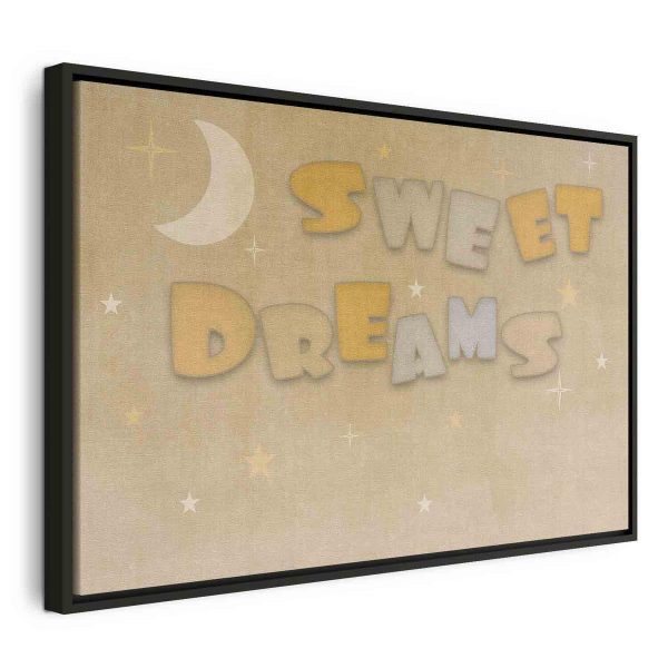 Tableau - Sweet Dreams - Pastel Inscription Surrounded by the Moon and Stars Tableau - Sweet Dreams - Pastel Inscription Surrounded by the Moon and Stars