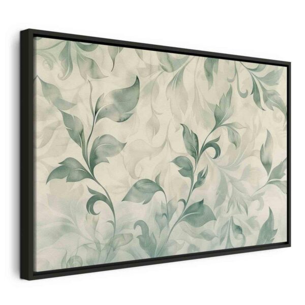 Tableau - Watercolor Botanical Motif Delicate Green-Beige Leaves Tableau - Watercolor Botanical Motif Delicate Green-Beige Leaves
