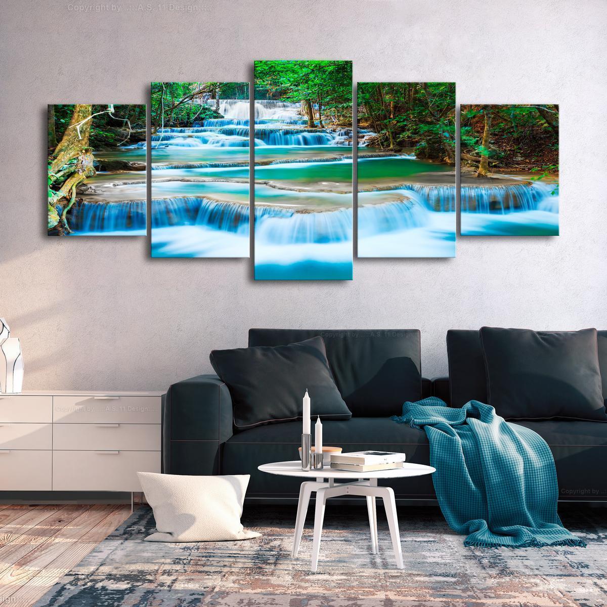 Tableau - Waterfall in Kanchanaburi (5 Parts) Wide