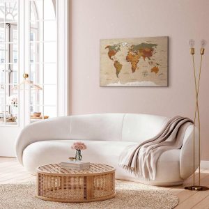 Tableau - World Map: Beige Chic