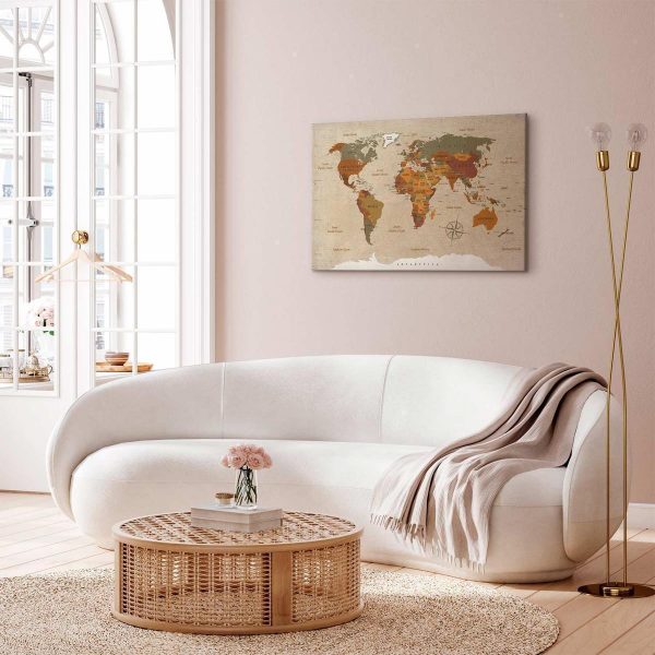 Tableau - World Map: Beige Chic