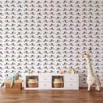 Tapisserie murale - Soccer Whistles - Black and white with red accents on a white background