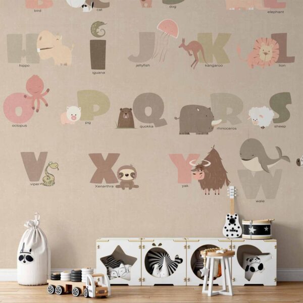 Papier peint - A Beige Alphabet Papier peint - A Beige Alphabet