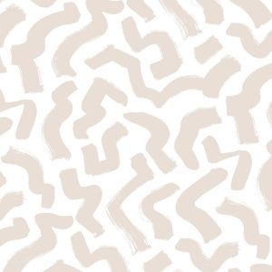 Papier peint - Abstract composition - beige patterns in shapes on a white background