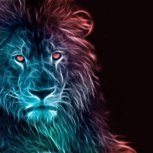 Papier peint - Abstract lion - rainbow