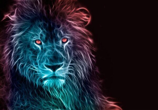 Papier peint - Abstract lion - rainbow