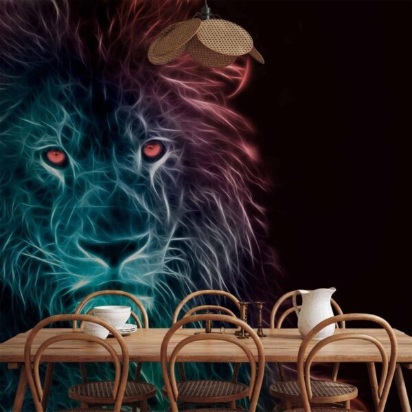 Papier peint - Abstract lion - rainbow