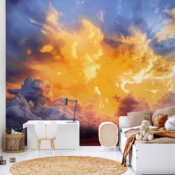 Papier peint - Beautiful Sunset - Clouds in Warm Shades Papier peint - Beautiful Sunset - Clouds in Warm Shades