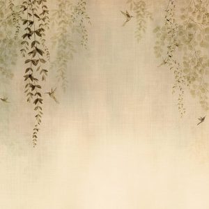 Papier peint - Beige Hummingbirds
