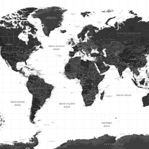 Papier peint - Black and White Map
