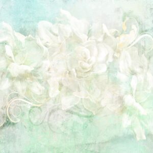 Papier peint - Blossoming among pastels - abstract with floral motif and patterns
