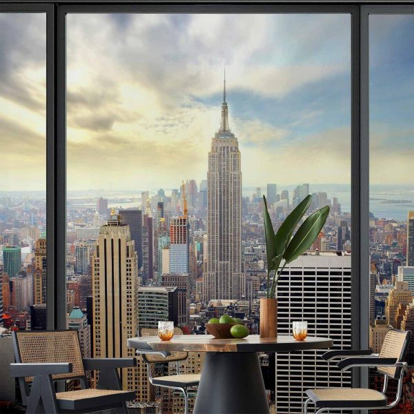 Papier peint - City behind glass