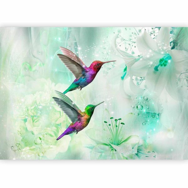 Papier peint - Colourful Hummingbirds (Green)