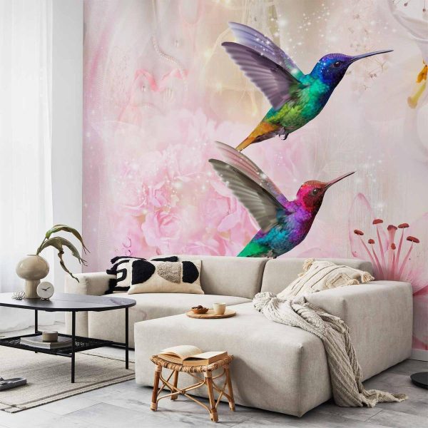 Papier peint - Colourful Hummingbirds (Pink) Papier peint - Colourful Hummingbirds (Pink)