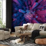 Papier peint - Crystal - geometric fantasy with 3D elements in purple tones
