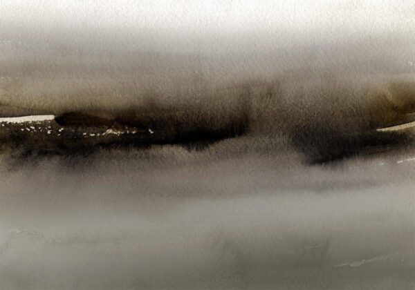 Papier peint - Diuna - abstract modern painting in grey with black pattern