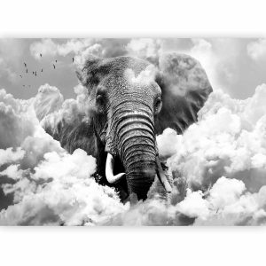 Papier peint - Elephant in the Clouds (Black and White)