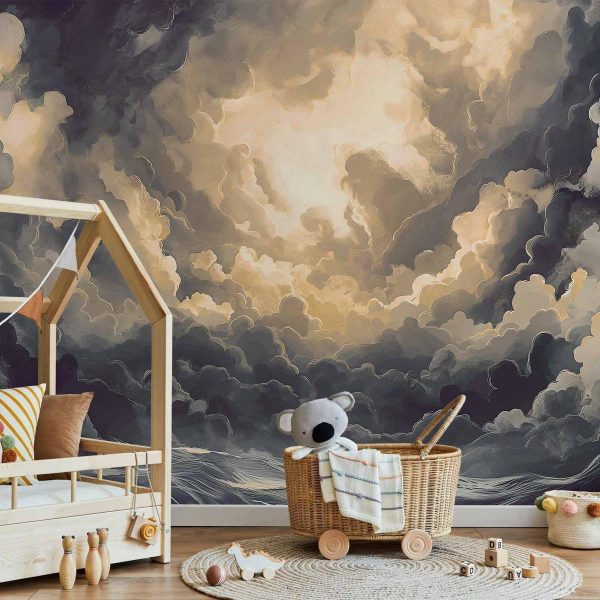 Papier peint - Epic Light Play: The Sun Battling for Dominance Over the Clouds Papier peint - Epic Light Play: The Sun Battling for Dominance Over the Clouds